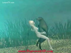 Funny animation clip featuring a cheating wife being drilled by a seal 